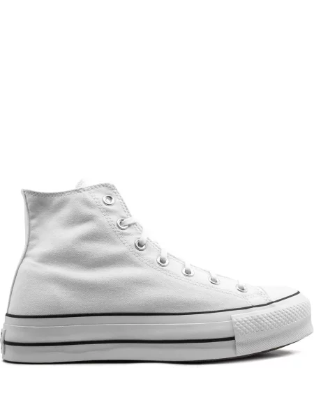 Sneakerși Converse cu dungi cu platformă alb