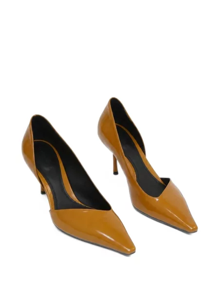 Pantofi cu toc Christopher Esber din piele de lac maro