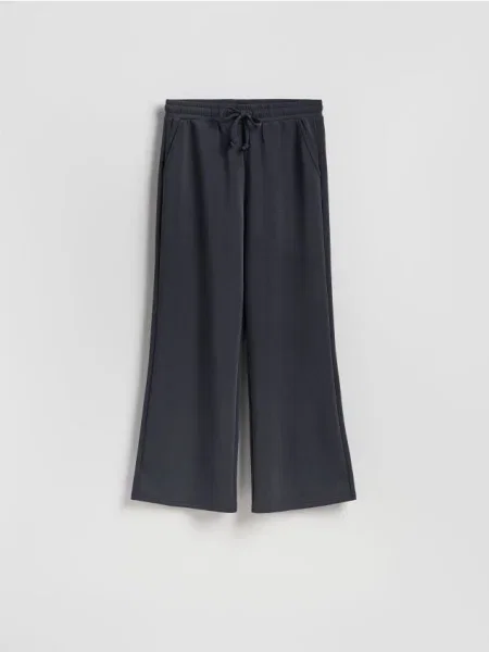 Reserved Pantaloni cu crac larg gri-închis gri