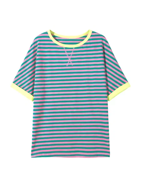 Imily Bela Tricou / verde închis / roz galben