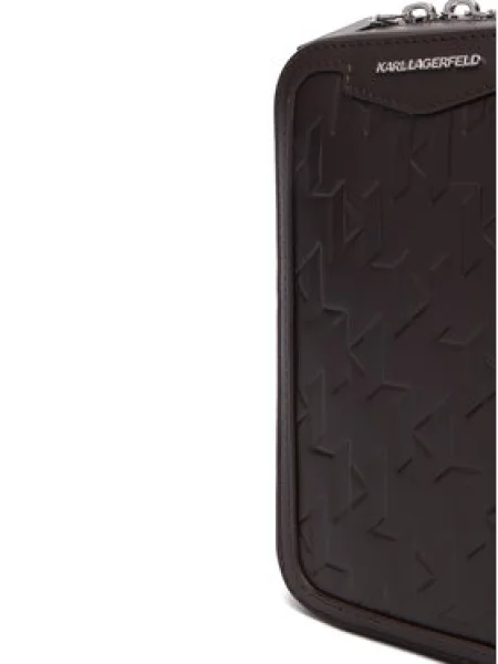 Usnjena torbica za okoli pasu Karl Lagerfeld K/LOOM rjava