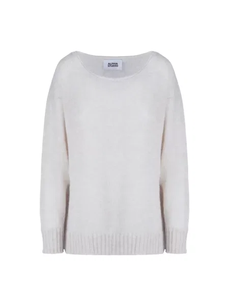 Dzianinowy sweter Alpha Studio beżowy