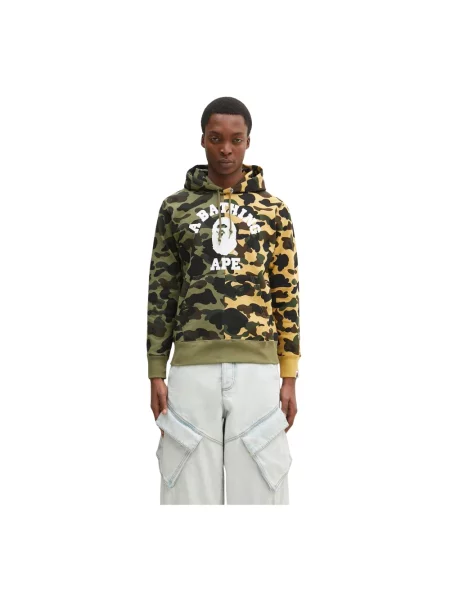 A Bathing Ape bluza Camo Separate z kapturem wzorzysta zielony