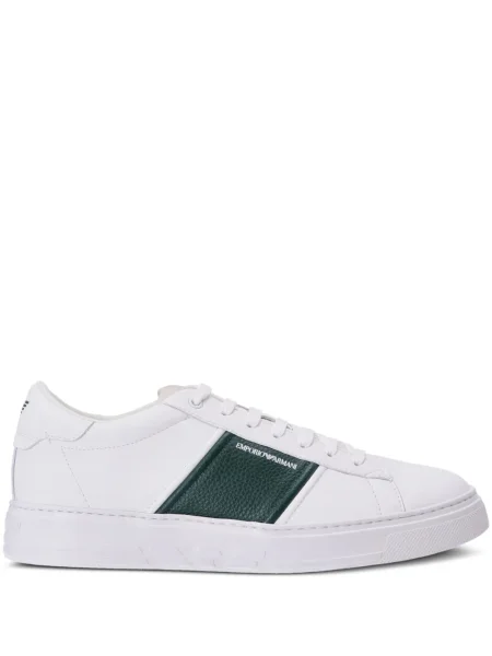 Sneakerși Emporio Armani din piele cu imagine alb
