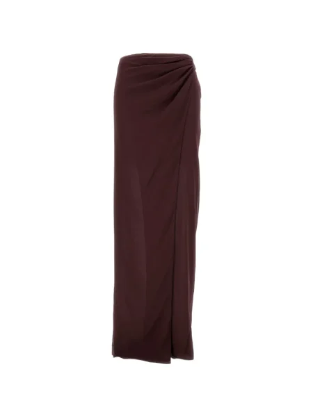 Fustă midi The Andamane până la genunchi maro