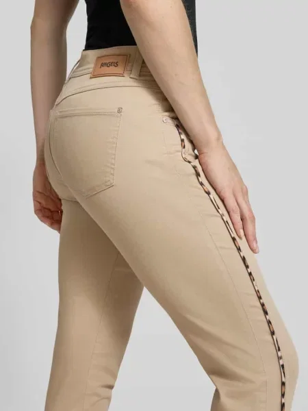 Spodnie o kroju slim fit z wypustkami w kontrastowym kolorze model ‘Ornella’ Angels