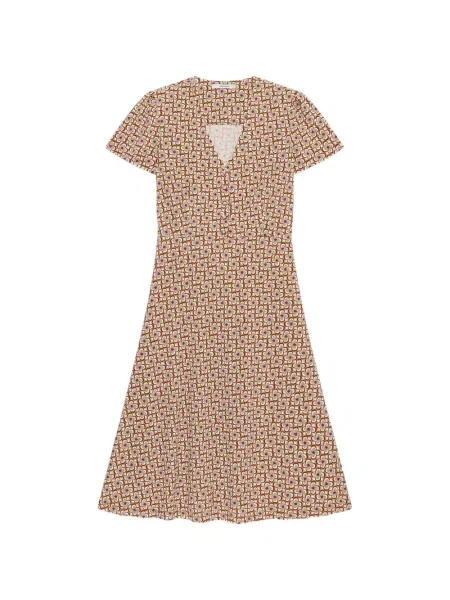 Rochie Maliparmi cu imprimeu geometric maro