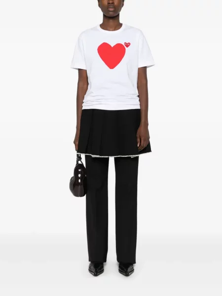 Szív mintás póló Comme Des Garcons Play nyomtatás fehér