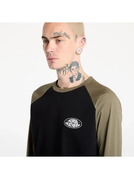 Μπλουζάκι Horsefeathers Dynamo Raglan T-Shirt Black/ Burnt Olive S μαύρο