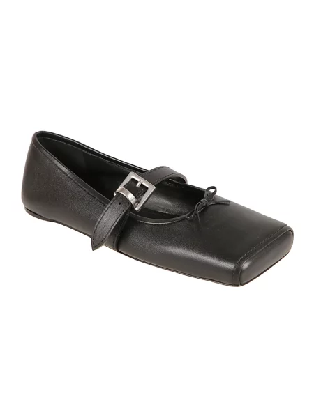 Balerinki Balenciaga skórzane czarne