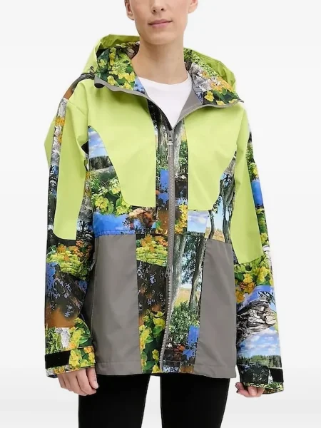 Geacă Adidas By Stella Mccartney cu glugă cu imagine verde