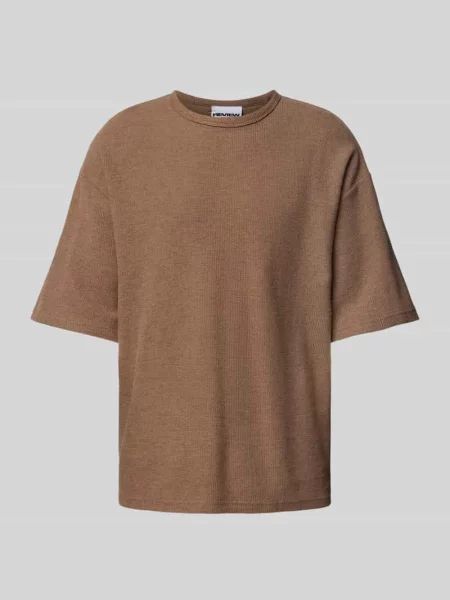 T-shirt z fakturowanym wzorem Review brązowa