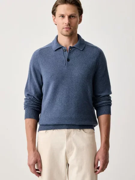 PS Paul Smith pulover pentru bărbați din lână merino albastru