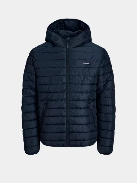 Демісезонна куртка JACK & JONES ELVIS LIGHT PUFFER HOOD темно-синій синя