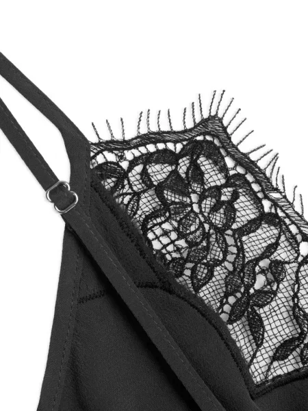 Rochie mini Vera Wang din dantelă negru