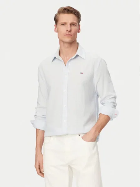 Tommy Jeans Košeľa svetlomodrá modrá