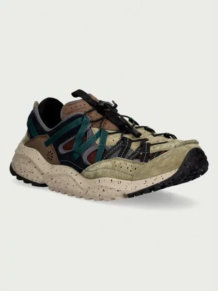 Pantofi Flower Mountain cu model floral maro