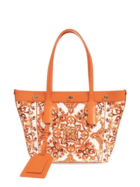 Geantă shopper Dolce & Gabbana cu imagine alb