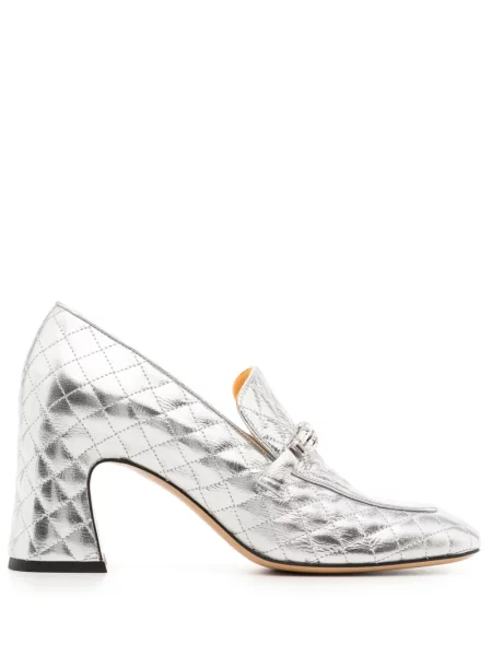 Pantofi cu toc Madison.maison din piele argintiu