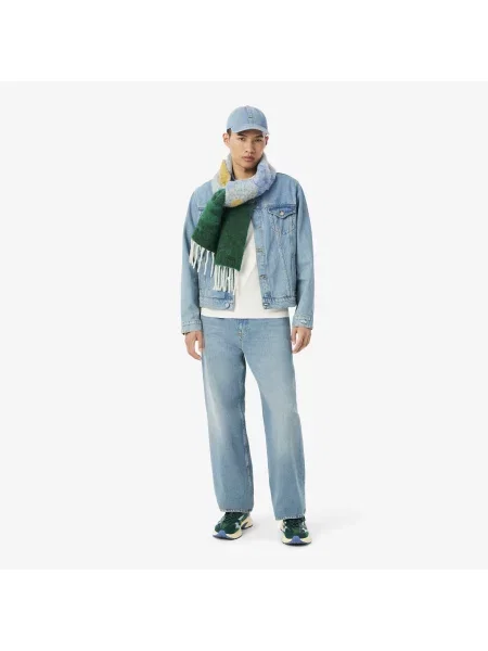 Lacoste Koszulka Z Grubego Dżerseju Landscape Crocodile biały
