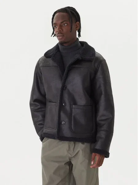 Jack & Jones Geacă din imitație de piele Cambridge negru