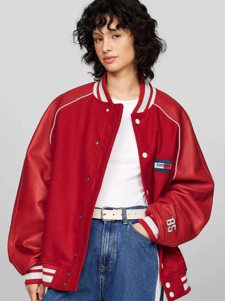 Детская джинсовая куртка Tommy Jeans красная