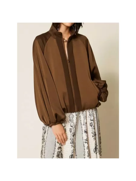 Kurtka bomber Twinset brązowy