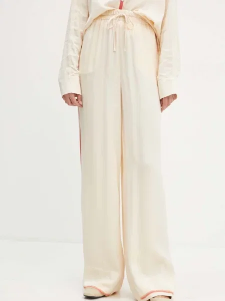 Stine Goya pantaloni femei drept high waist bej