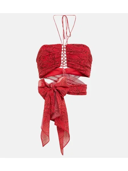 Top Etro o krotszym kroju z dekoltem halter