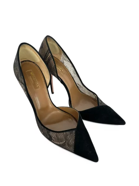 Pantofi cu toc Aquazzura din dantelă negru