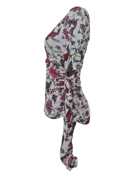 Top Dvf Diane Von Furstenberg cu model floral cu imagine alb