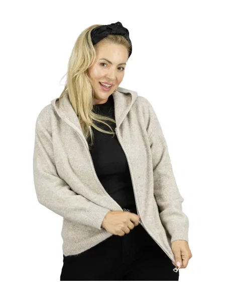 Cardigan Pri cu glugă scurt negru