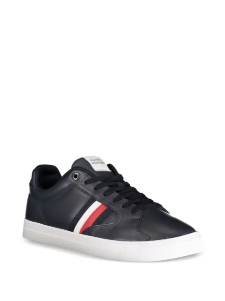 Bőr csíkos sneaker Tommy Hilfiger kék