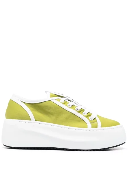 Sneakerși Vic Matié din piele cu platformă verde