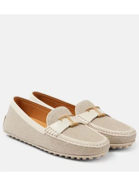 Plátené loafersy Tod's sivá