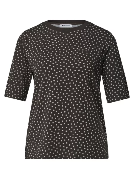 STREET ONE Tricou crem / închis maro