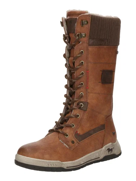 MUSTANG Čizme sa vezicama / konjak smeđa