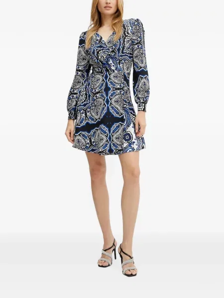 Lung rochie mini Morgan cu imagine cu model paisley negru