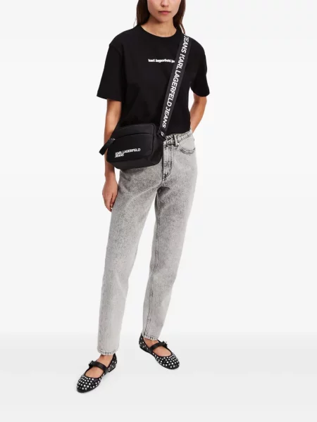 Mom džínsy Karl Lagerfeld Jeans sivá