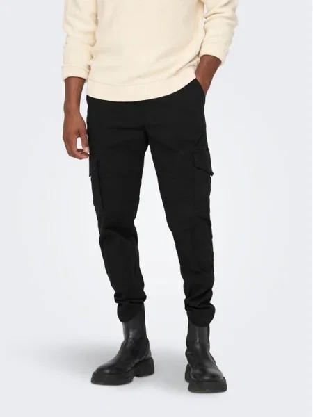 Only & Sons Pantaloni din Tapered Fit negru