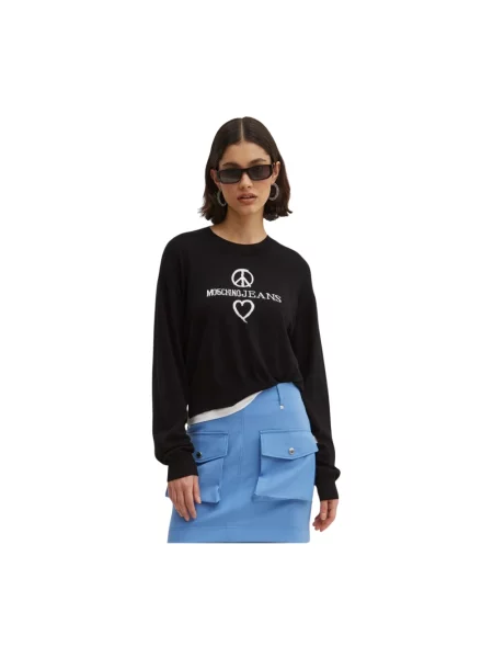 Sweter Moschino wełniany czarny