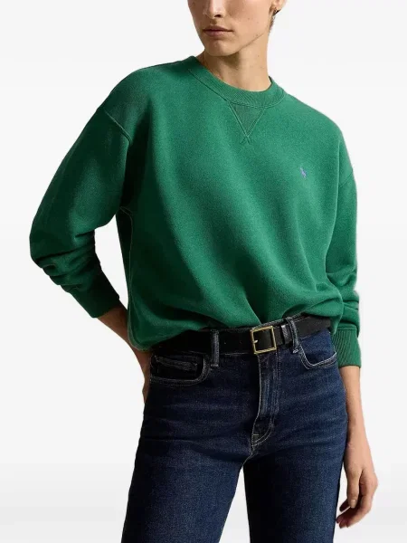 Gulerat pulover Polo Ralph Lauren cu autograf alergare verde