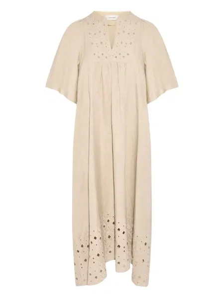 Rochie midi Yves Salomon cu broderie până la genunchi de costum