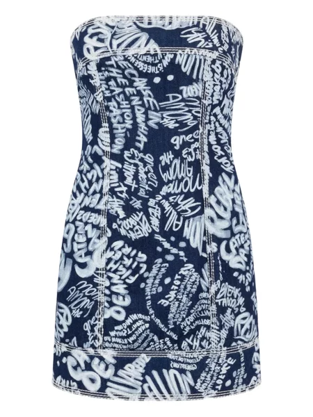 Mała mały sukienka jeansowa Dsquared2 garniturowa niebieska