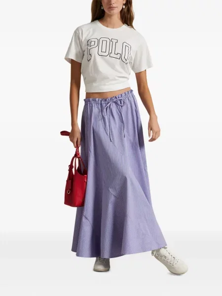 Plačiakojis pledas iš natūralios odos marškinėliai Polo Ralph Lauren žalia