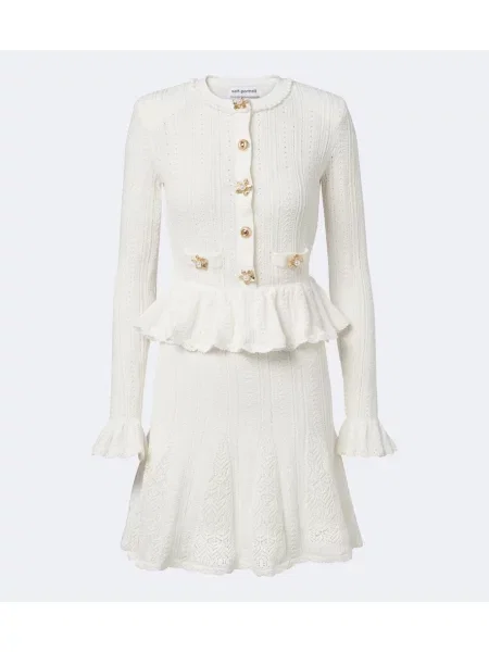 Rochie Self-portrait tricotate bej