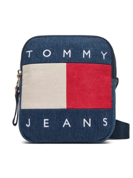 Tommy Jeans Taška přes rameno modrá džínovina / červená / přírodní bílá