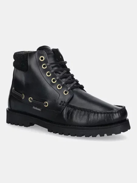Кожени обувки Barbour Tiller мъжки черно