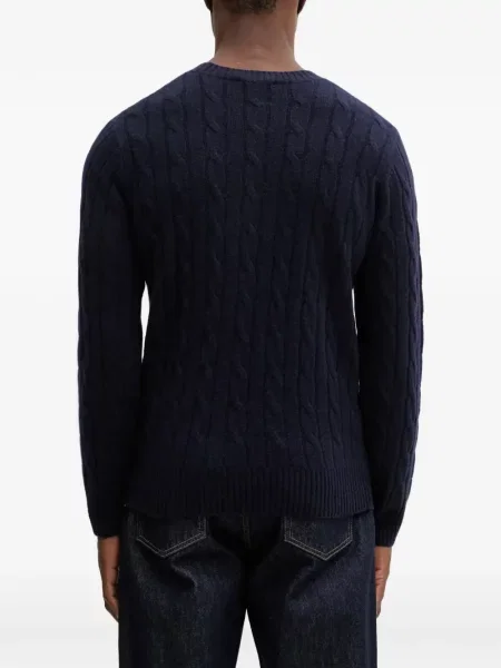 Pulover Sporty & Rich cu broderie albastru