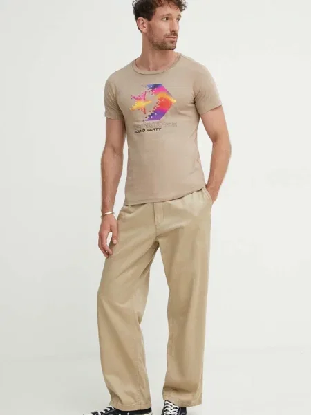 Converse t-shirt z nadrukiem beżowy